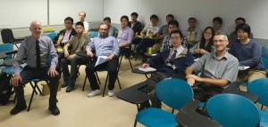 Attendees at the presentation at The City University, Hong Kong with Prof Tim St Pierre (far left), Prof Antonio Ruotolo (centre) and Prof Frank Klose (front right)